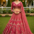 Royal Rani Pink Designer Lehenga Choli with Heavy Embroidery Work and Soft Net Dupatta