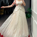 Trendy Off White Chocolate Silk Embroidered Lehenga Choli with Red Border for Women