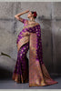 Stylish Purple Premium Makhmal Satin Silk Saree Woven Zari Work for Women