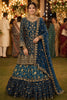 Royal Navy Blue Banarasi Silk Indo Western Lehenga with Heavy Embroidery Work for Women