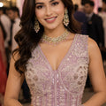 Elegant Lavender Fandy Silk Designer Lehenga Choli with Beads Work and Matching Dupatta
