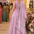 Elegant Lavender Fandy Silk Designer Lehenga Choli with Beads Work and Matching Dupatta
