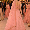 Stunning Pink Embroidered Designer Lehenga Choli Set with Matching Dupatta for Wedding
