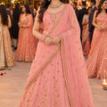 Stunning Pink Embroidered Designer Lehenga Choli Set with Matching Dupatta for Wedding