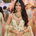 Charming Off White Embroidered Designer Lehenga Choli Set with Matching Dupatta for Wedding