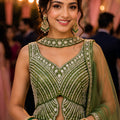 Awesome Olive Green Sequins Designer Lehenga Choli Set with Matching Dupatta for Wedding