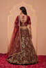 Regal Maroon Net Designer Lehenga Choli with Heavy Beads Work and Dupatta for Women