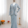 Blue Ready-to-Wear Saree Heavy Embroidered Designer Jacket