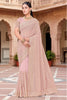 Pink Georgette Saree Heavy Gold Zari Embroidery Designer Blouse