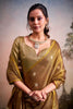 Rich Golden Brown Silk Saree Zari Polka Dot Weaving Designer Saree