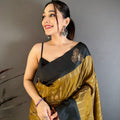 Elegant Black and Gold Banarasi Silk Saree with Rich Zari Weaving Saree