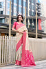 Cream And Pink Patola Print Saree with Intricate Border Festive Wear
