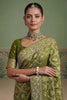 Olive Green Heavy Embroidered Banarasi Silk Saree