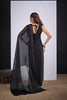 Black Organza Saree with Floral Embroidery Designer Saree
