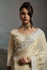 Cream Silk Saree with Designer White Lace Border Party Wear