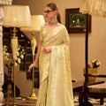 Lemon Yellow Banarasi Silk Saree with Gold Zari Weaving Saree