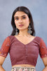 Designer Red Floral Embroidered Net Saree with Heavy Border