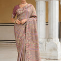 Elegant  Lavender  Woven Silk Saree and Designer Blouse