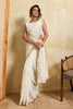 White Designer Saree with Embroidery Sequins Georgette Saree