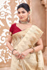 Cream Kanjivaram Silk Saree with Rich Gold Zari Border Pallu
