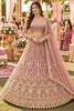 Captivating Dusty Pink Fancy Fabric Heavy Embroidered Designer Lehenga Choli with Dupatta for Women
