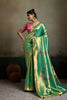 Graceful Teal Green Tissue Banarasi Silk Jacquard Saree with Meenakari Work for Women