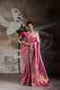 Luxury Rani Pink Banarasi Jacquard Silk Sequins Embroidered Saree for Wedding