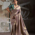 Premium Gold Banarasi Jacquard Silk Sequins Embroidered Saree for Wedding