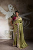 Exclusive Pista Green Banarasi Jacquard Silk Sequins Embroidered Saree for Wedding