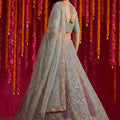 Exquisite Sky Blue Net Designer Lehenga Choli with Beads Work and Dupatta for Women