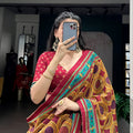 Premium Mustard Yellow Tasar Silk Semi-Stitched Lehenga Choli with Printed Dupatta