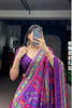 Vibrant Rani Pink and Purple Tasar Silk Semi-Stitched Lehenga Choli with Printed Dupatta
