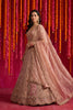 Stunning Peach Pink Organza Designer Lehenga Choli with Intricate Embroidery Work and Dupatta