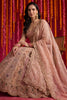 Stunning Peach Pink Organza Designer Lehenga Choli with Intricate Embroidery Work and Dupatta