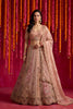 Stunning Peach Pink Organza Designer Lehenga Choli with Intricate Embroidery Work and Dupatta