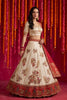 Radiant Cream Viscose Designer Lehenga Choli with Beads Work and Dupatta for Women