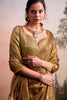 Rich Golden Brown Silk Saree Zari Polka Dot Weaving Designer Saree