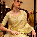Lemon Yellow Banarasi Silk Saree with Gold Zari Weaving Saree