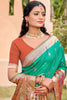 Green Silk Saree with Rich Copper Pallu Traditional Motifs