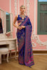 Royal Blue Traditional Banarasi Silk Saree with Multi-Color Intricate Festive Wear