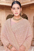 Pink Georgette Saree Heavy Gold Zari Embroidery Designer Blouse