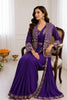 Purple Designer Saree Heavy Golden Embroidered Jacket Border