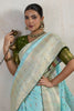 Sky Blue Banarasi Silk Saree with Zari Weaving Rich Designer Pallu