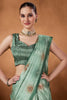 Mint Green Bandhani Print Saree with Zari Detailing Designer Saree