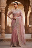 Dusty Pink Organza Silk Saree with Heavy Embroidery Designer Border