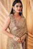 Beige Designer Saree with Subtle Golden Party Wear Saree