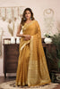 Elegant Mustard Gold Silk Saree with Zari Border | Designer Saree