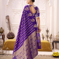 Royal Purple Banarasi Silk Saree with Gold Zari Traditional Saree