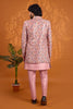 Lovely Pink Floral Printed Indo Western Sherwani for Men With Designer Jacket
