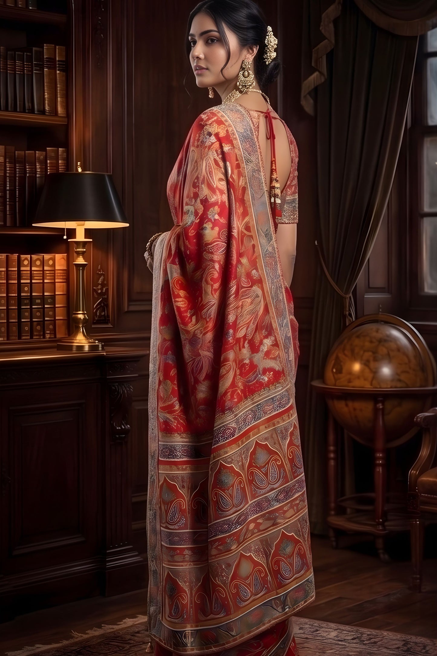 Royal Red Banarasi Silk Saree Weaving Rich Designer Border